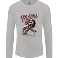 Biker Ruff Riders Motorcycle Motorbike Mens Long Sleeve T-Shirt Sports Grey
