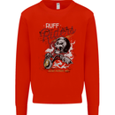 Biker Ruff Riders Motorcycle Motorbike Mens Sweatshirt Jumper Bright Red