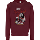 Biker Ruff Riders Motorcycle Motorbike Mens Sweatshirt Jumper Maroon