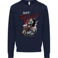 Biker Ruff Riders Motorcycle Motorbike Mens Sweatshirt Jumper Navy Blue
