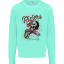 Biker Ruff Riders Motorcycle Motorbike Mens Sweatshirt Jumper Peppermint