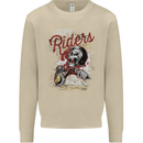 Biker Ruff Riders Motorcycle Motorbike Mens Sweatshirt Jumper Sand