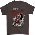 Biker Ruff Riders Motorcycle Motorbike Mens T-Shirt Cotton Gildan Dark Chocolate