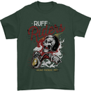 Biker Ruff Riders Motorcycle Motorbike Mens T-Shirt Cotton Gildan Forest Green