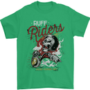 Biker Ruff Riders Motorcycle Motorbike Mens T-Shirt Cotton Gildan Irish Green