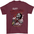 Biker Ruff Riders Motorcycle Motorbike Mens T-Shirt Cotton Gildan Maroon