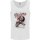 Biker Ruff Riders Motorcycle Motorbike Mens Vest Tank Top White