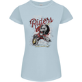 Biker Ruff Riders Motorcycle Motorbike Womens Petite Cut T-Shirt Light Blue