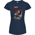 Biker Ruff Riders Motorcycle Motorbike Womens Petite Cut T-Shirt Navy Blue