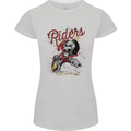 Biker Ruff Riders Motorcycle Motorbike Womens Petite Cut T-Shirt Sports Grey