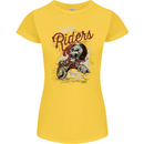 Biker Ruff Riders Motorcycle Motorbike Womens Petite Cut T-Shirt Yellow