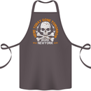 Biker Skull Here Today Motorbike Motorcycle Cotton Apron 100% Organic Dark Grey