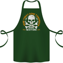 Biker Skull Here Today Motorbike Motorcycle Cotton Apron 100% Organic Forest Green