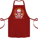 Biker Skull Here Today Motorbike Motorcycle Cotton Apron 100% Organic Maroon