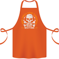 Biker Skull Here Today Motorbike Motorcycle Cotton Apron 100% Organic Orange