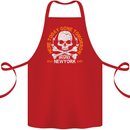 Biker Skull Here Today Motorbike Motorcycle Cotton Apron 100% Organic Red