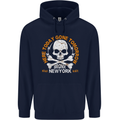 Biker Skull Here Today Motorbike Motorcycle Mens 80% Cotton Hoodie Navy Blue