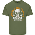 Biker Skull Here Today Motorbike Motorcycle Mens Cotton T-Shirt Tee Top Military Green