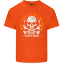 Biker Skull Here Today Motorbike Motorcycle Mens Cotton T-Shirt Tee Top Orange