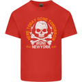 Biker Skull Here Today Motorbike Motorcycle Mens Cotton T-Shirt Tee Top Red