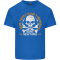 Biker Skull Here Today Motorbike Motorcycle Mens Cotton T-Shirt Tee Top Royal Blue