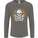 Biker Skull Here Today Motorbike Motorcycle Mens Long Sleeve T-Shirt Charcoal