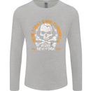 Biker Skull Here Today Motorbike Motorcycle Mens Long Sleeve T-Shirt Sports Grey