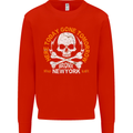 Biker Skull Here Today Motorbike Motorcycle Mens Sweatshirt Jumper Bright Red