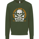 Biker Skull Here Today Motorbike Motorcycle Mens Sweatshirt Jumper Forest Green