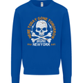 Biker Skull Here Today Motorbike Motorcycle Mens Sweatshirt Jumper Royal Blue