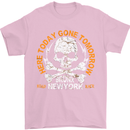Biker Skull Here Today Motorbike Motorcycle Mens T-Shirt Cotton Gildan Light Pink