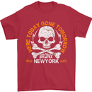 Biker Skull Here Today Motorbike Motorcycle Mens T-Shirt Cotton Gildan Red