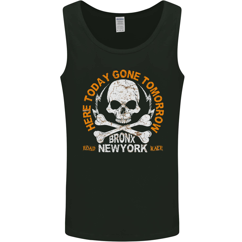 Biker Skull Here Today Motorbike Motorcycle Mens Vest Tank Top Black