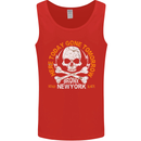 Biker Skull Here Today Motorbike Motorcycle Mens Vest Tank Top Red
