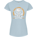 Biker Skull Here Today Motorbike Motorcycle Womens Petite Cut T-Shirt Light Blue