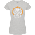 Biker Skull Here Today Motorbike Motorcycle Womens Petite Cut T-Shirt Sports Grey