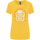 Biker Skull Here Today Motorbike Motorcycle Womens Wider Cut T-Shirt Yellow