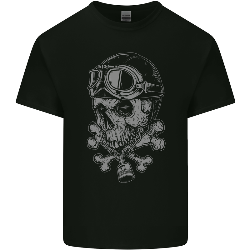 Biker Skull Rider Motorbike Motorcycle Mens Cotton T-Shirt Tee Top Black