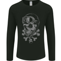 Biker Skull Rider Motorbike Motorcycle Mens Long Sleeve T-Shirt Black