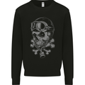 Biker Skull Rider Motorbike Motorcycle Mens Sweatshirt Jumper Black