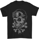 Biker Skull Rider Motorbike Motorcycle Mens T-Shirt Cotton Gildan Black