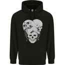 Biker Skulls Motorcycle Motobike Chopper Mens 80% Cotton Hoodie Black