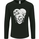 Biker Skulls Motorcycle Motobike Chopper Mens Long Sleeve T-Shirt Black