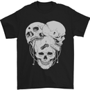 Biker Skulls Motorcycle Motobike Chopper Mens T-Shirt Cotton Gildan Black