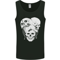 Biker Skulls Motorcycle Motobike Chopper Mens Vest Tank Top Black