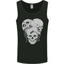 Biker Skulls Motorcycle Motobike Chopper Mens Vest Tank Top Black