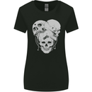 Biker Skulls Motorcycle Motobike Chopper Womens Wider Cut T-Shirt Black