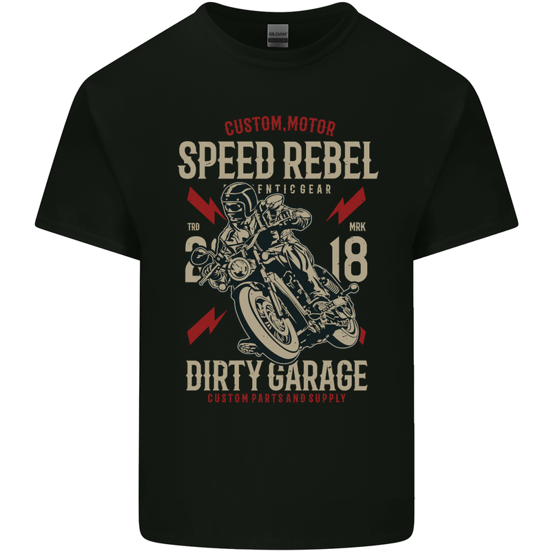 Biker Speed Rebel Motorbike Motorcycle Mens Cotton T-Shirt Tee Top Black