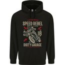 Biker Speed Rebel Motorbike Motorcycle Mens Hoodie Black