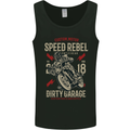 Biker Speed Rebel Motorbike Motorcycle Mens Vest Tank Top Black